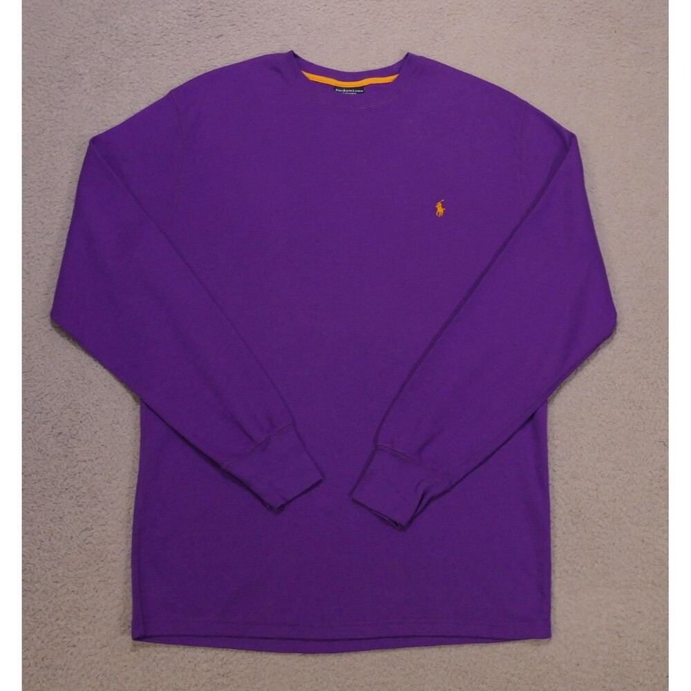 Polo Ralph Lauren Sleepwear Waffle Knit Crewneck Thermal Shirt Mens Large Purple
